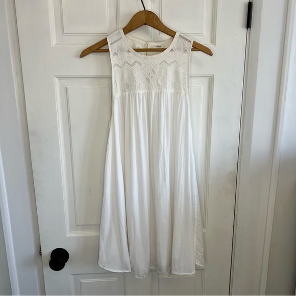 Aritzia Wilfred White Allier Embroidered Shift Dress - Picture 4 of 14